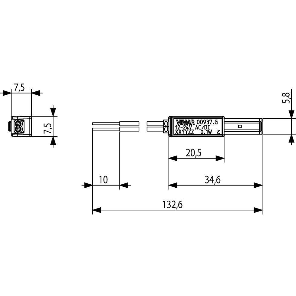 Vimar LED Signalling Unit, For Axial Switches, 12-24V AC/DC, 0.1W — Quality Boat Parts