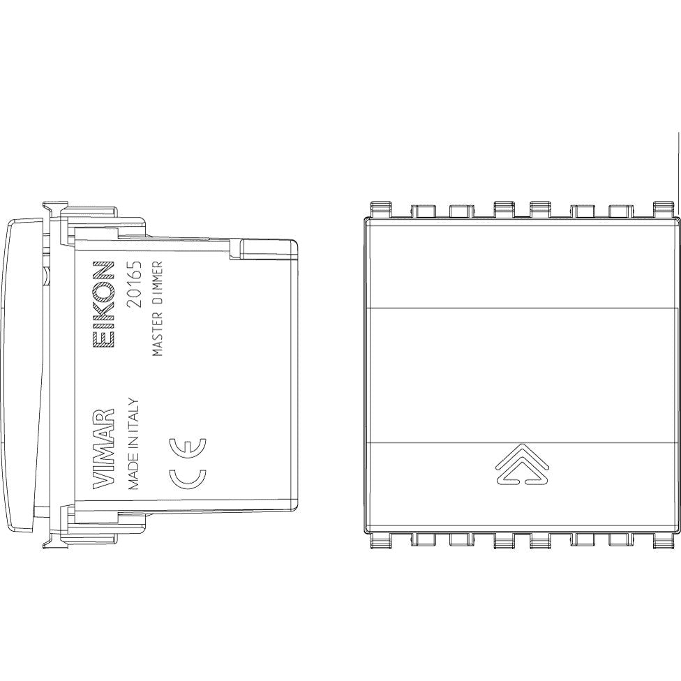Vimar Eikon Master Dimmer, 230V, 500W/VA, 2 Module, Push Button Control — Quality Boat Parts