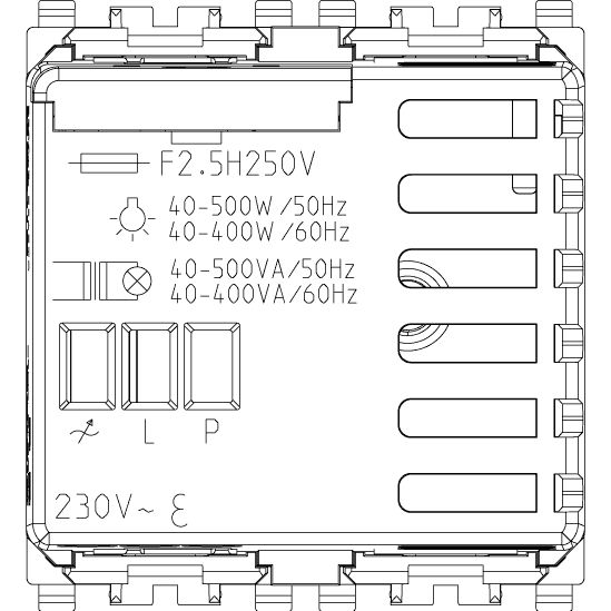 Vimar Eikon Master Dimmer, 230V, 500W/VA, 2 Module, Push Button Control — Quality Boat Parts