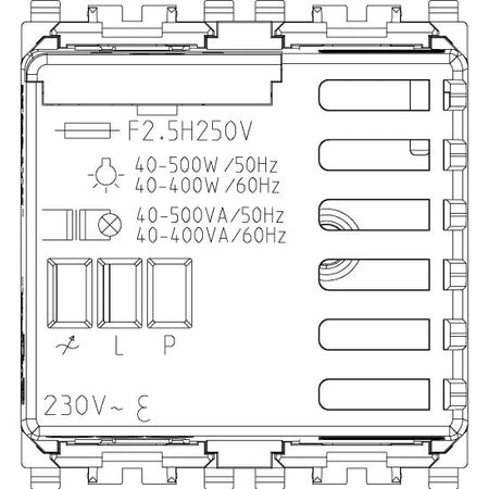 Vimar Eikon Master Dimmer, 230V, 500W/VA, 2 Module, Push Button Control — Quality Boat Parts