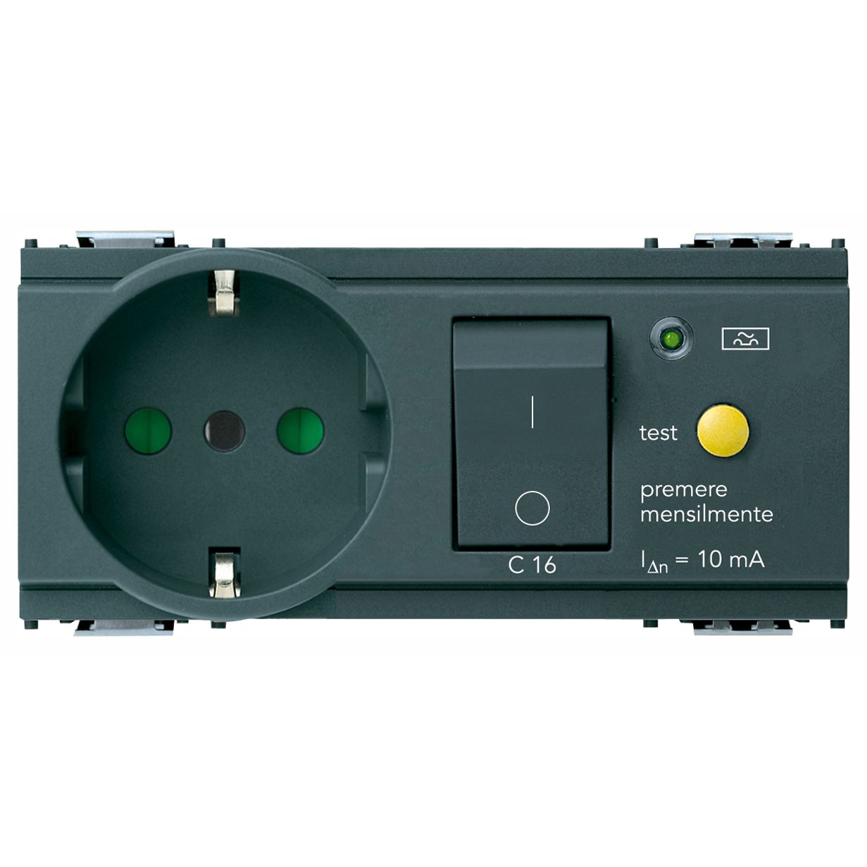 Vimar Idea SICURY P30 C16 RCBO Socket Outlet, 16A 250V, 10mA, 4 Modules — Quality Boat Parts