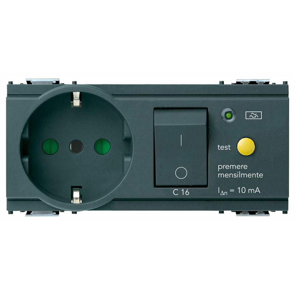 Vimar Idea SICURY P30 C16 RCBO Socket Outlet, 16A 250V, 10mA, 4 Modules — Quality Boat Parts