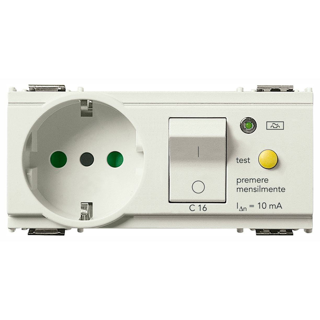 Vimar Idea SICURY P30 C16 RCBO Socket Outlet, 16A 250V, 10mA, 4 Modules — Quality Boat Parts