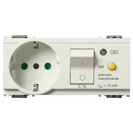 Vimar Idea SICURY P30 C16 RCBO Socket Outlet, 16A 250V, 10mA, 4 Modules — Quality Boat Parts