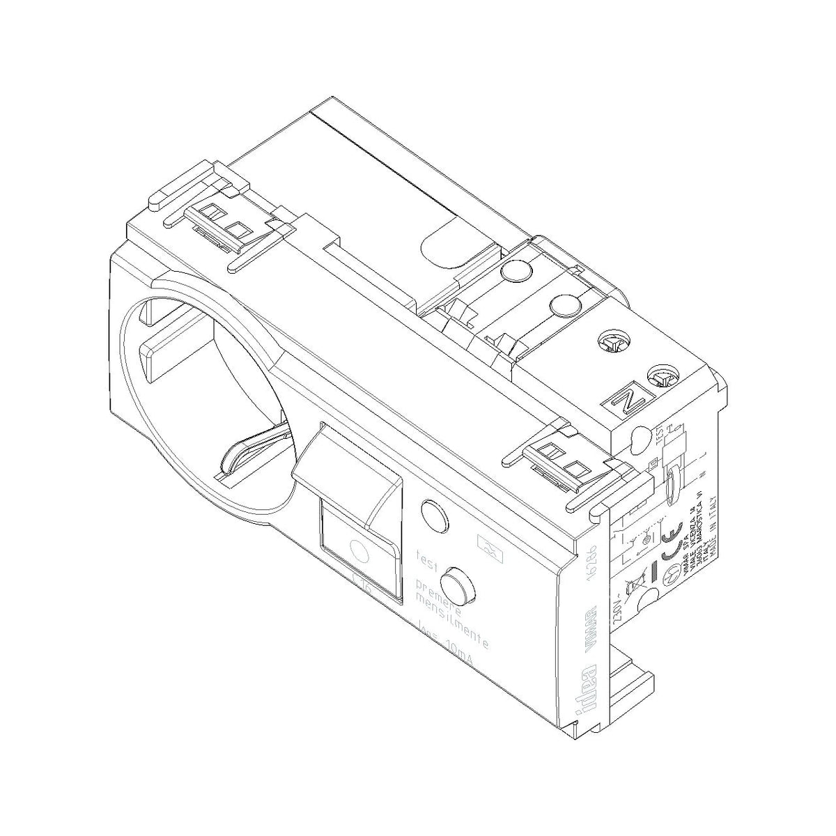Vimar Idea SICURY P30 C16 RCBO Socket Outlet, 16A 250V, 10mA, 4 Modules — Quality Boat Parts