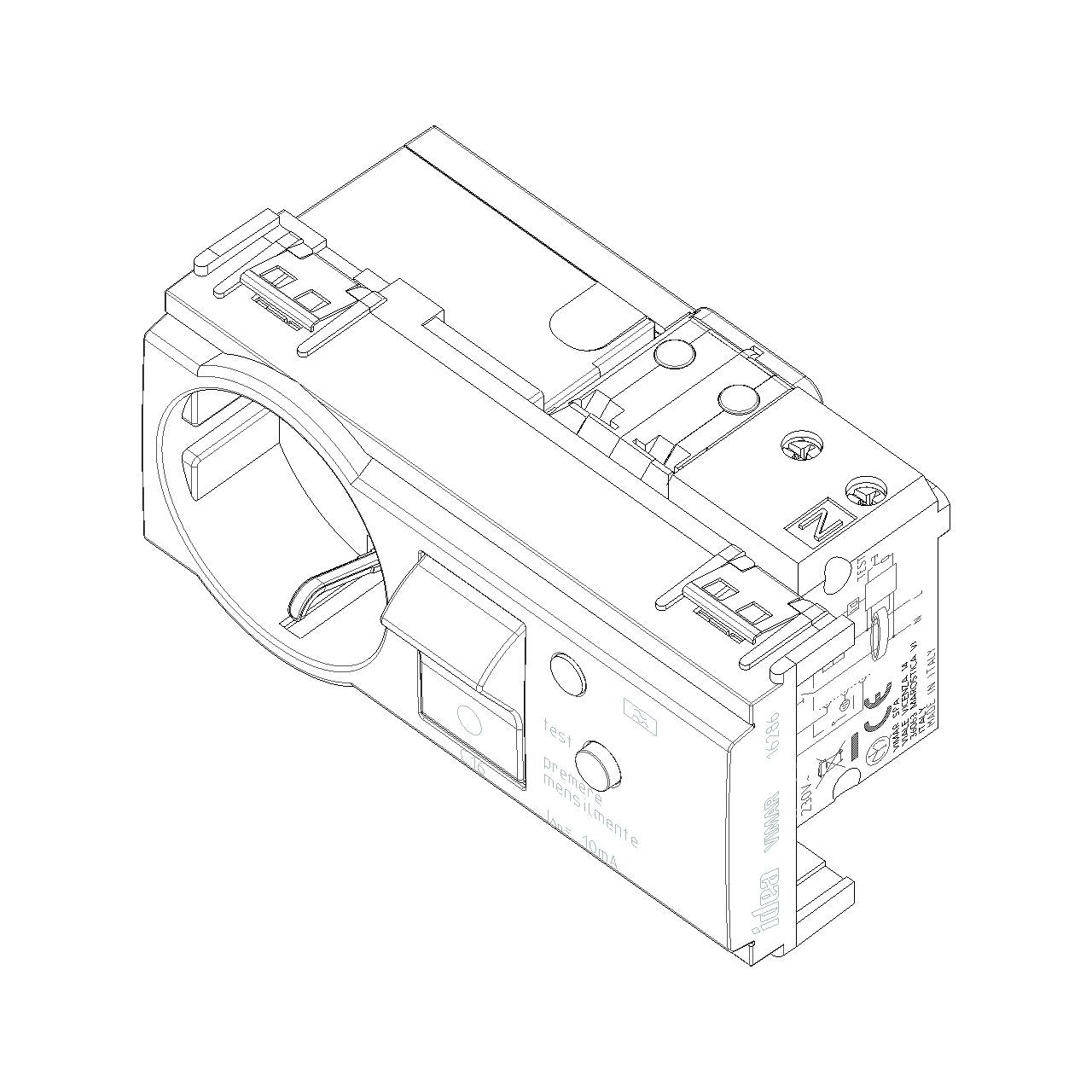 Vimar Idea SICURY P30 C16 RCBO Socket Outlet, 16A 250V, 10mA, 4 Modules — Quality Boat Parts