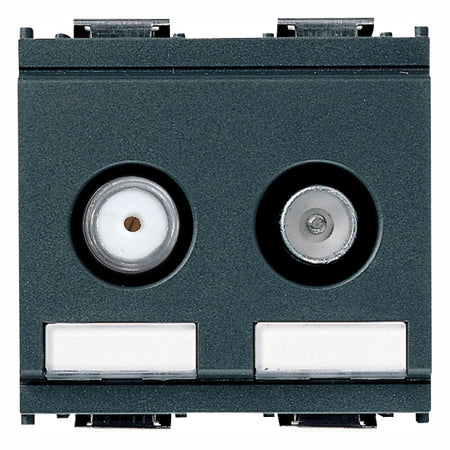 Vimar Idea Coaxial TV-RD-SAT Socket Outlet, 5-2400 MHz, 2 Outputs, 24V 500 mA DC Pass, 2 Modules — Quality Boat Parts