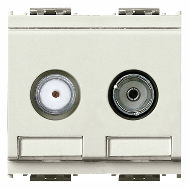 Vimar Idea Coaxial TV-RD-SAT Socket Outlet, 5-2400 MHz, 2 Outputs, 24V 500 mA DC Pass, 2 Modules — Quality Boat Parts