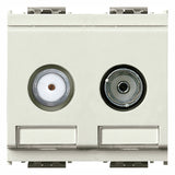 Vimar Idea Coaxial TV-RD-SAT Socket Outlet, 5-2400 MHz, 2 Outputs, 24V 500 mA DC Pass, 2 Modules — Quality Boat Parts