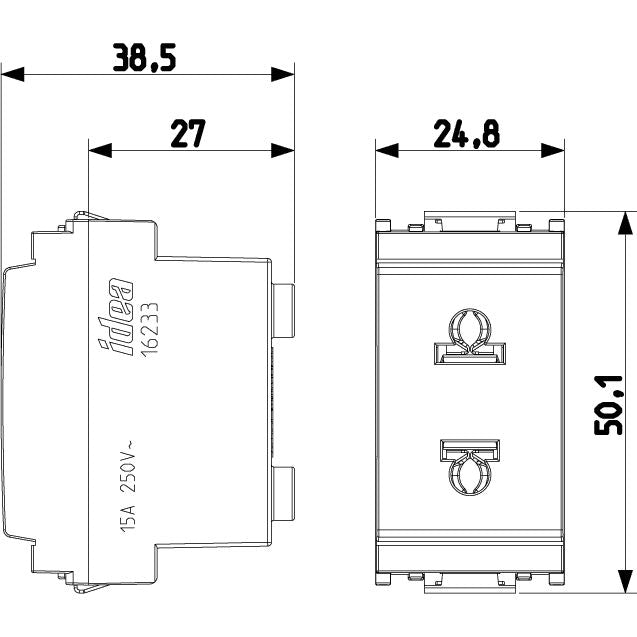 Vimar Idea 2P USA+EU Socket Outlet, 250V, IP20, Flush Mount, Screw Terminal — Quality Boat Parts