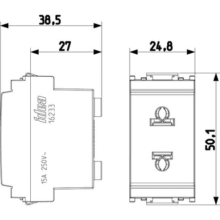 Vimar Idea 2P USA+EU Socket Outlet, 250V, IP20, Flush Mount, Screw Terminal — Quality Boat Parts