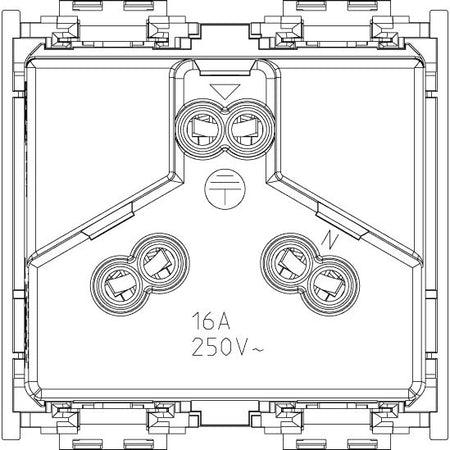 Vimar Idea SICURY Chinese Standard Socket Outlet, 2P+E, 16A 250V, 2 Modules, IP20 — Quality Boat Parts