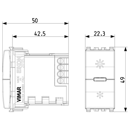 Vimar Eikon Universal MASTER Dimmer, Phase-Cutting, 3-200 W LED — Quality Boat Parts
