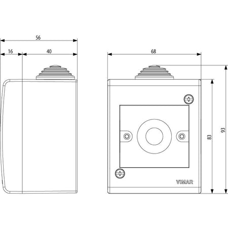 Vimar Idea/8000 IP40 Surface Enclosure, 2 Modules, Plastic — Quality Boat Parts