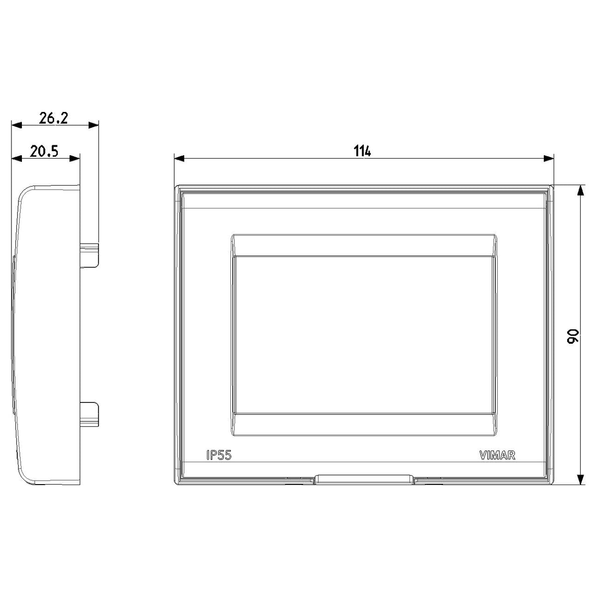Vimar Idea/8000 IP55 Cover, 3-Module, 3 Adaptors Included — Quality Boat Parts