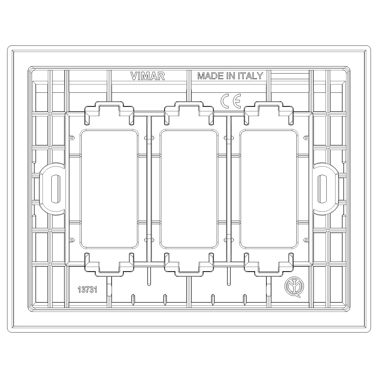 Vimar Idea/8000 IP55 Cover, 3-Module, 3 Adaptors Included — Quality Boat Parts