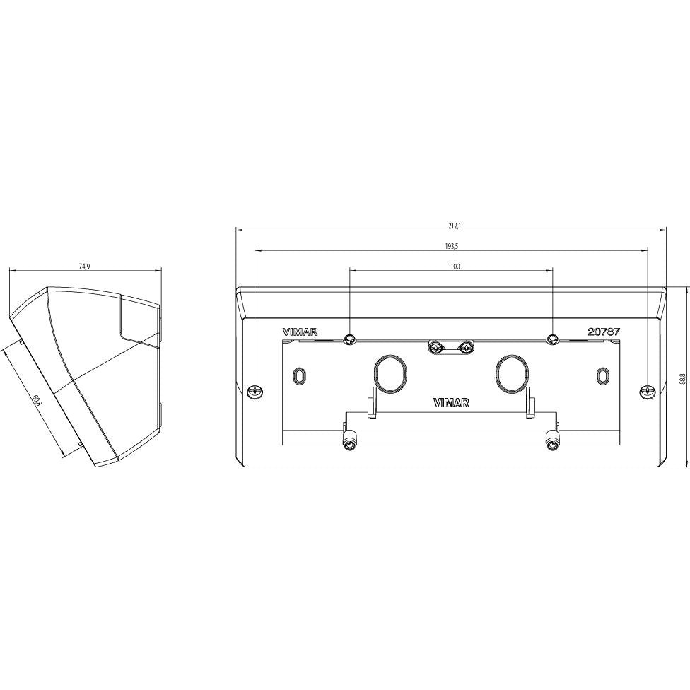 Vimar Eikon Table Mounting Box, 7-Module, Horizontal, IP20 — Quality Boat Parts