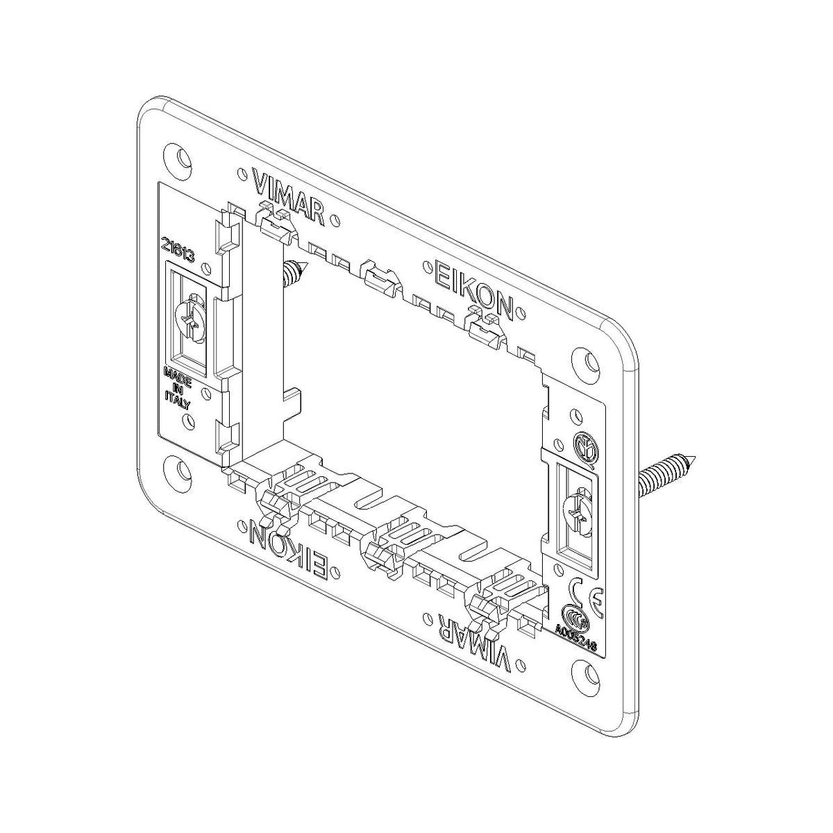 Vimar Eikon Mounting Frame and Protection Cover, 3-Module — Quality Boat Parts