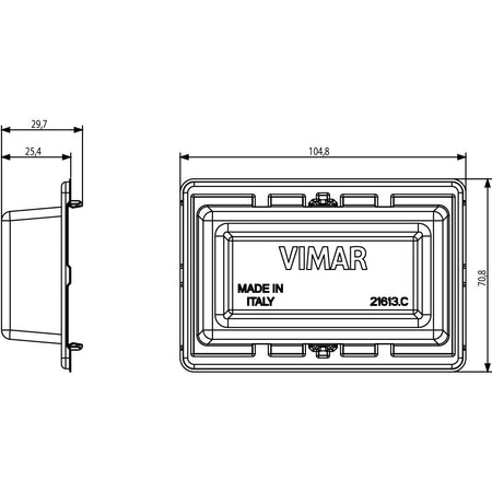 Vimar Eikon Mounting Frame and Protection Cover, 3-Module — Quality Boat Parts