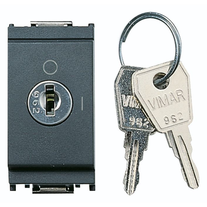 Vimar Idea 1-Way Key Switch, 2P 16AX, 250V, IP40, Key Removable in OFF Position — Quality Boat Parts
