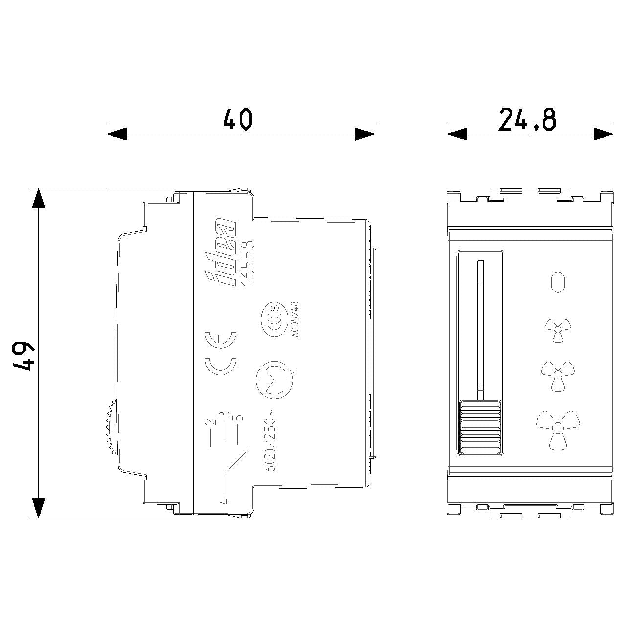Vimar Idea Slide Switch, 1P, 6(2)A, 250V, 4 Positions, IP40 — Quality Boat Parts