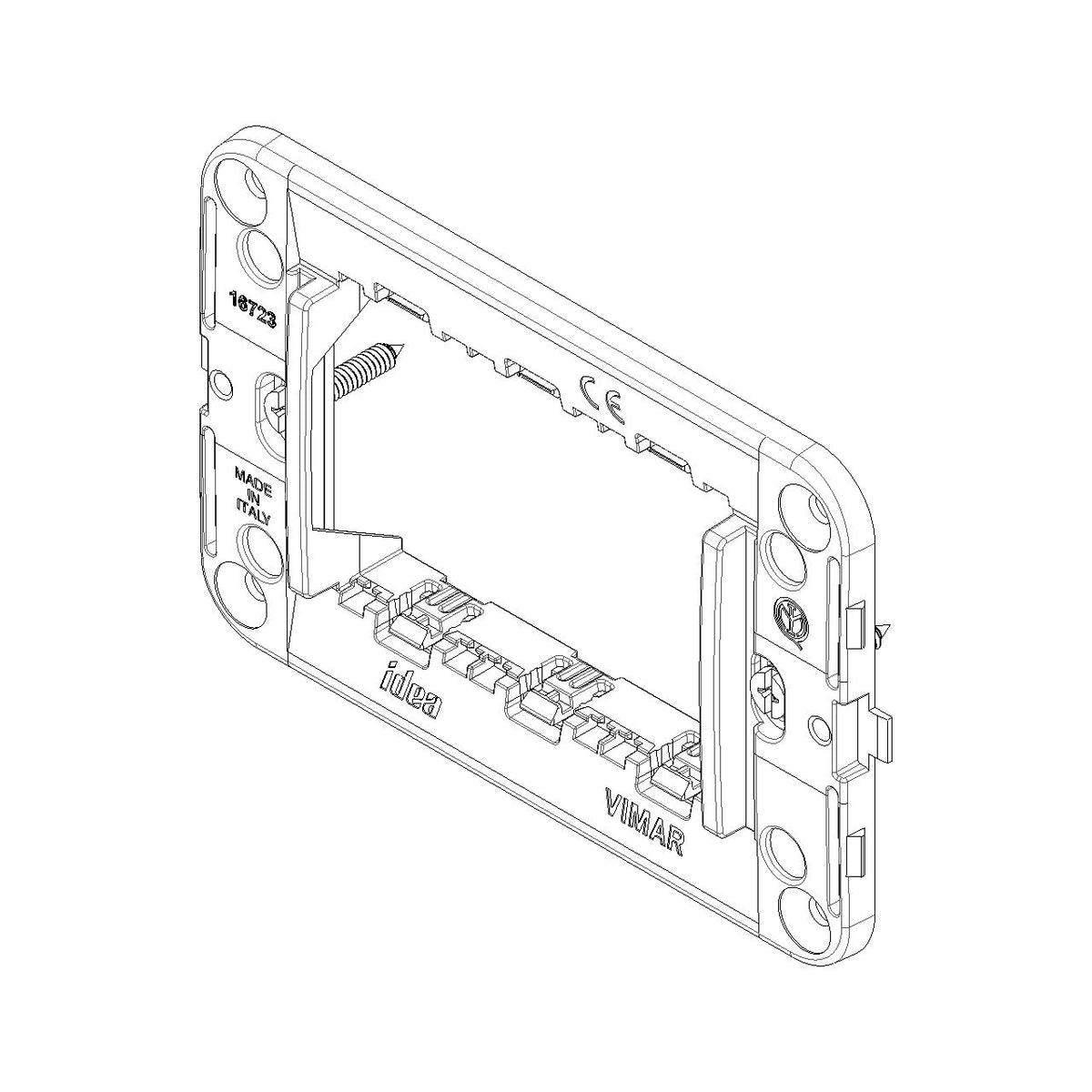 Vimar Idea 3-Module Mounting Frame, For 2-Module Arké Devices, For Idea Cover Plates, For 3-Module Mounting Boxes — Quality Boat Parts