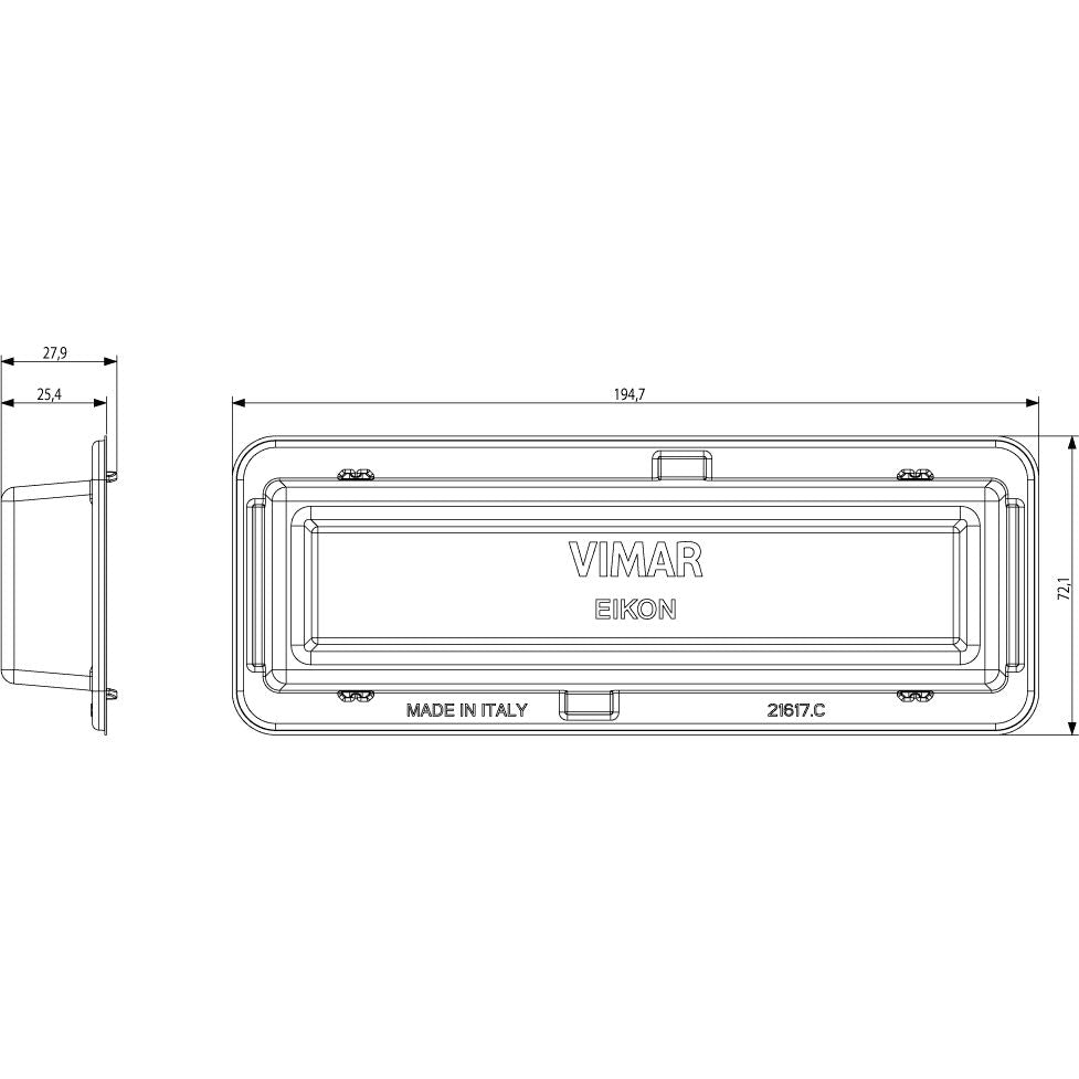 Vimar Eikon Mounting Frame and Protection Cover, 7M — Quality Boat Parts