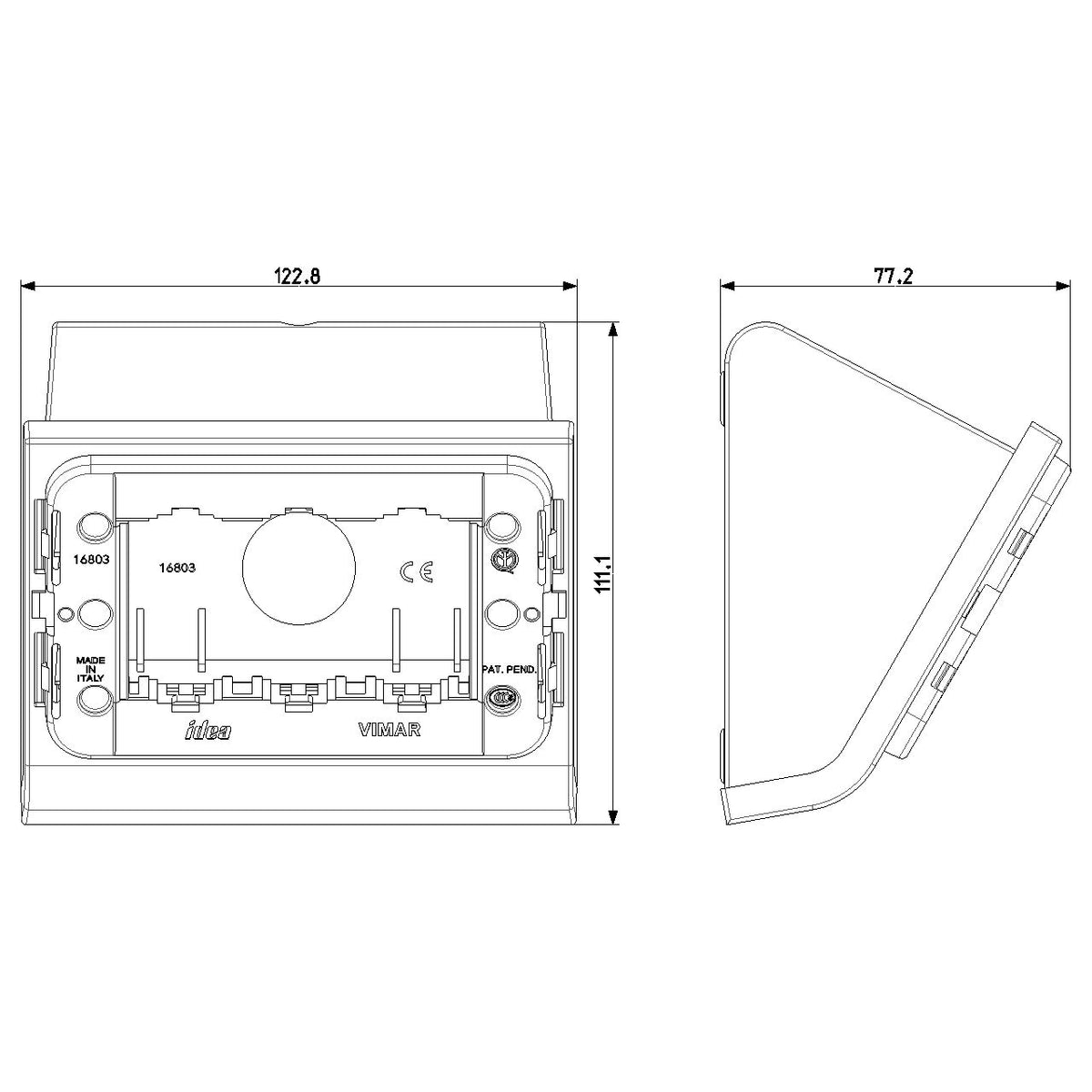Vimar Idea 3-Module Table Mounting Box, For Classica Cover Plate, IP20 — Quality Boat Parts