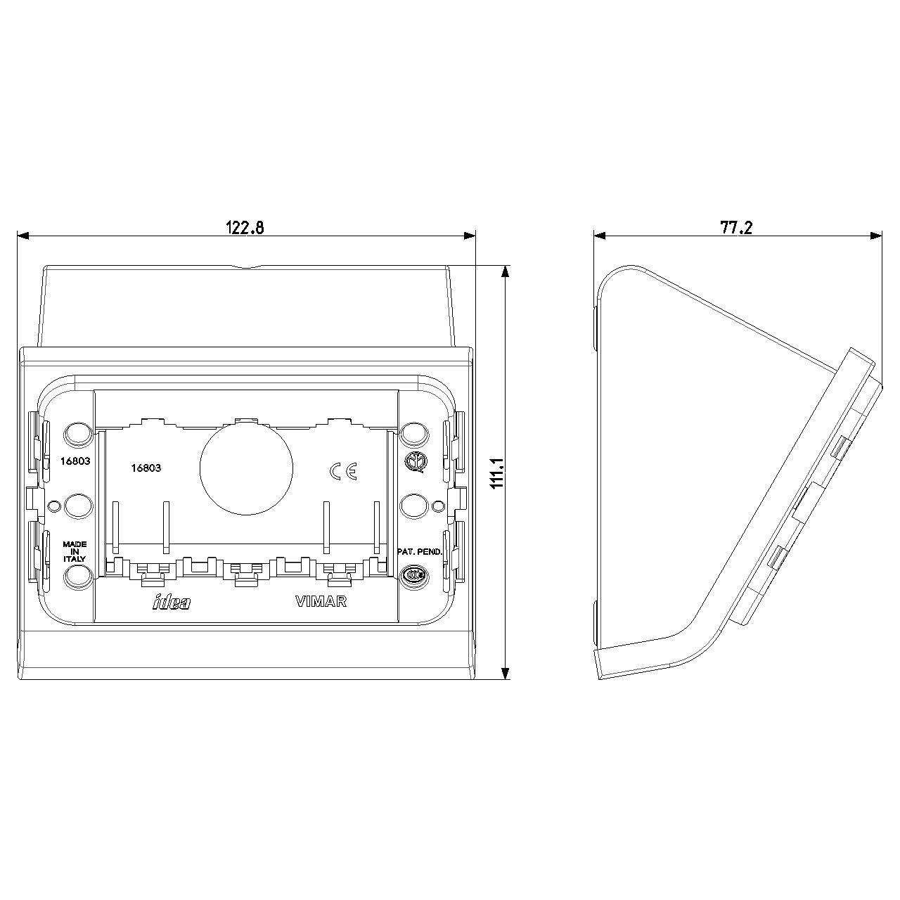 Vimar Idea 3-Module Table Mounting Box, For Classica Cover Plate, IP20 — Quality Boat Parts