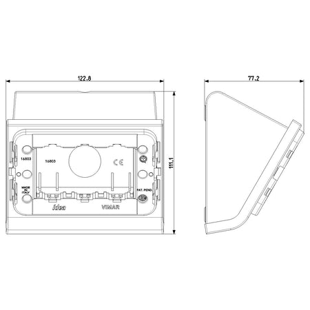Vimar Idea 3-Module Table Mounting Box, For Classica Cover Plate, IP20 — Quality Boat Parts