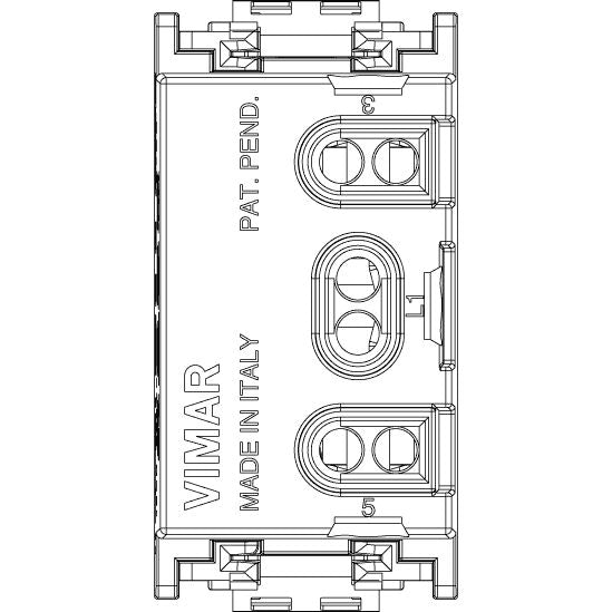 Vimar Idea 2-Way Push Button, 2P 10A 250V, 6 Terminals, Directional Arrows, Central Off, IP40 — Quality Boat Parts