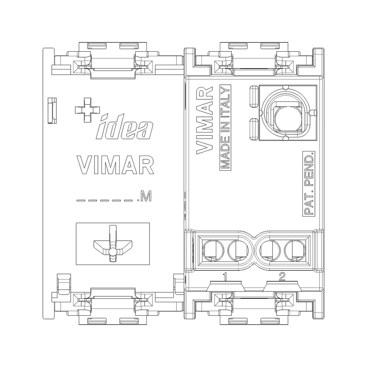Vimar Idea Push Button, For Signalling Unit, 1P NO, 10A 250V, Luminous, General Symbol — Quality Boat Parts