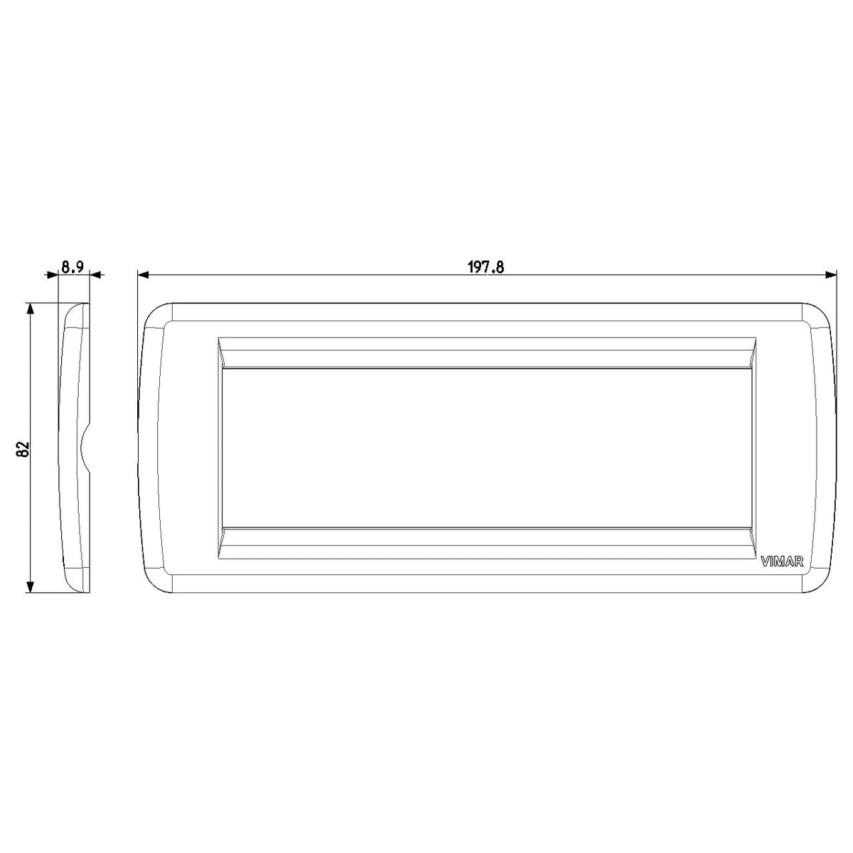 Vimar Idea Rondò 6-Module Cover Plate, Clamp Mounting — Quality Boat Parts
