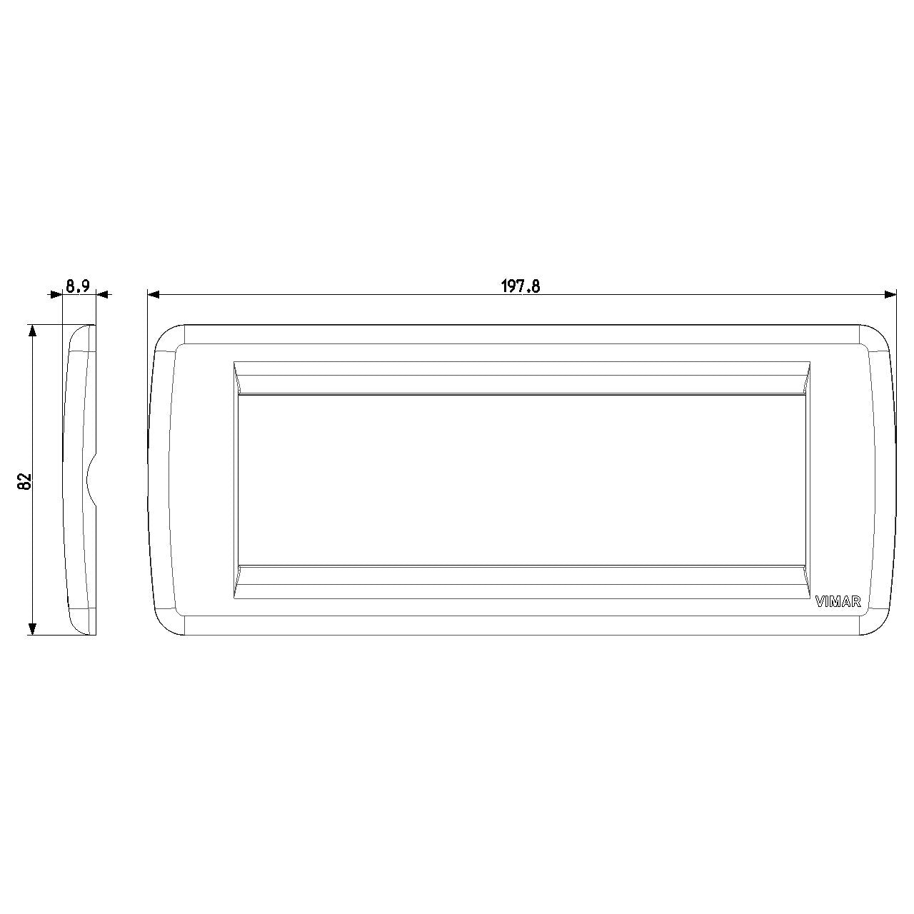 Vimar Idea Rondò 6-Module Cover Plate, Clamp Mounting — Quality Boat Parts