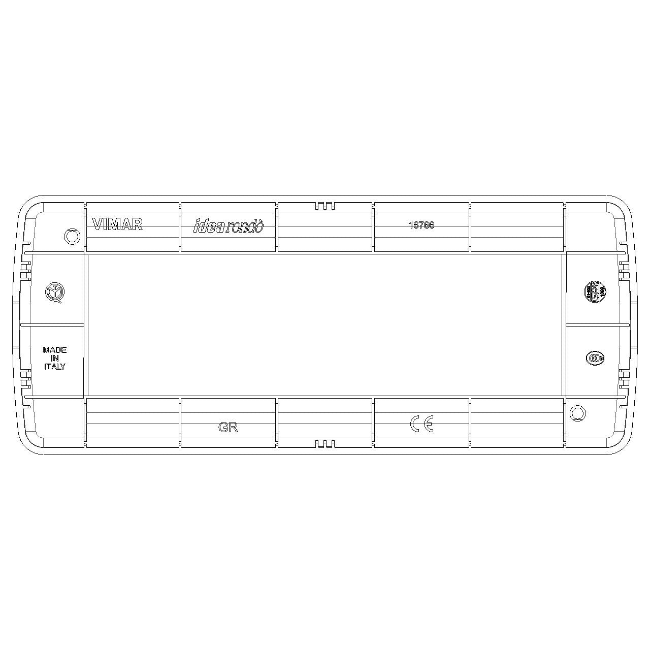 Vimar Idea Rondò 6-Module Cover Plate, Clamp Mounting — Quality Boat Parts