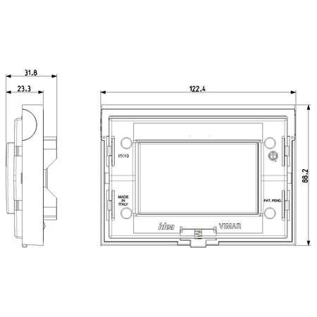 Vimar Idea 3-Module Mounting Frame, For Classica Cover Plates, For 3-Module Flush Mounting Boxes, IP55, With Screws — Quality Boat Parts