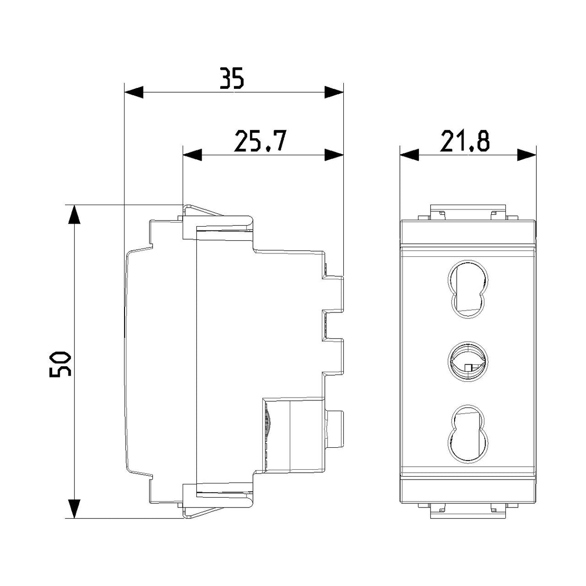 Vimar Idea Italian Standard P17/11 Socket Outlet, 2P+E, 16A, 250V, Reduced Module, SICURY, IP20 — Quality Boat Parts