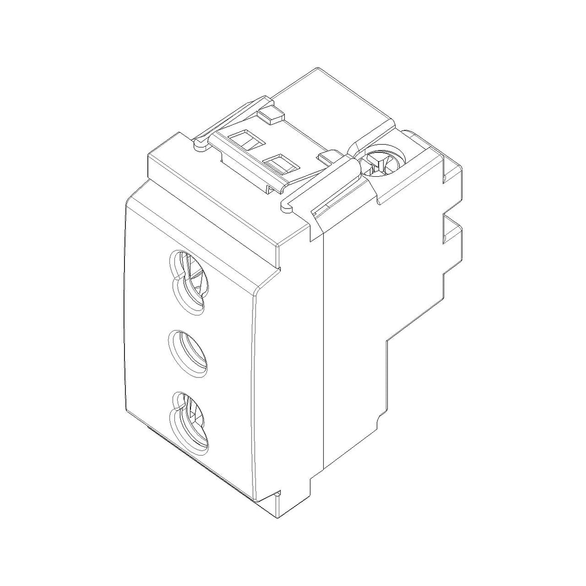 Vimar Idea Italian Standard P17/11 Socket Outlet, 2P+E, 16A, 250V, Reduced Module, SICURY, IP20 — Quality Boat Parts