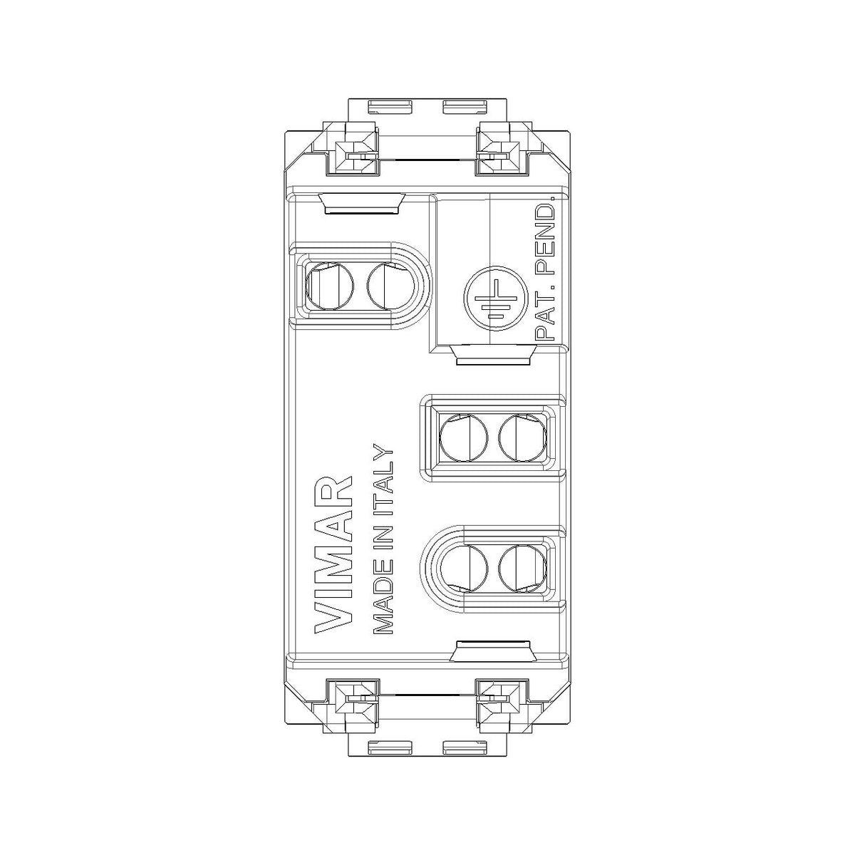Vimar Idea Italian Standard P17/11 Socket Outlet, 2P+E, 16A, 250V, Reduced Module, SICURY, IP20 — Quality Boat Parts