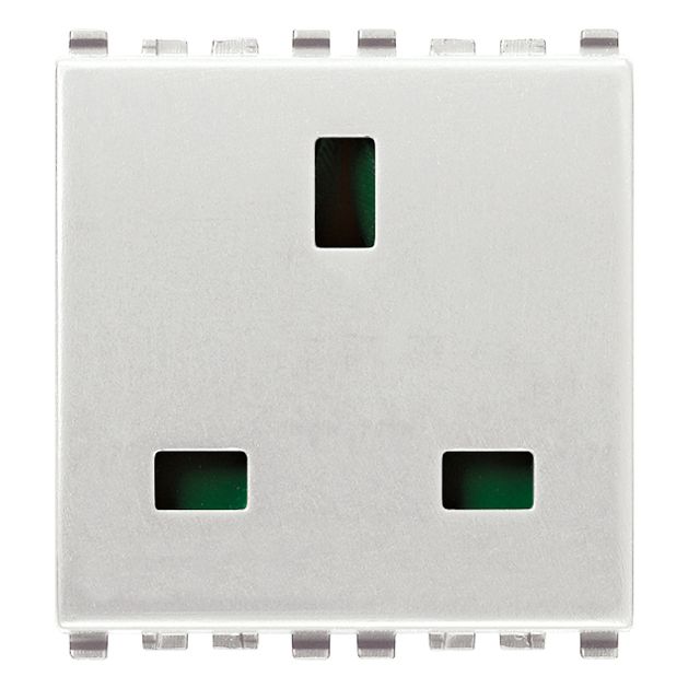 Vimar Eikon English SICURY Socket Outlet, 2P+E, 13A, 250V, 2 Module, IP20 — Quality Boat Parts