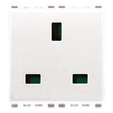 Vimar Eikon English SICURY Socket Outlet, 2P+E, 13A, 250V, 2 Module, IP20 — Quality Boat Parts
