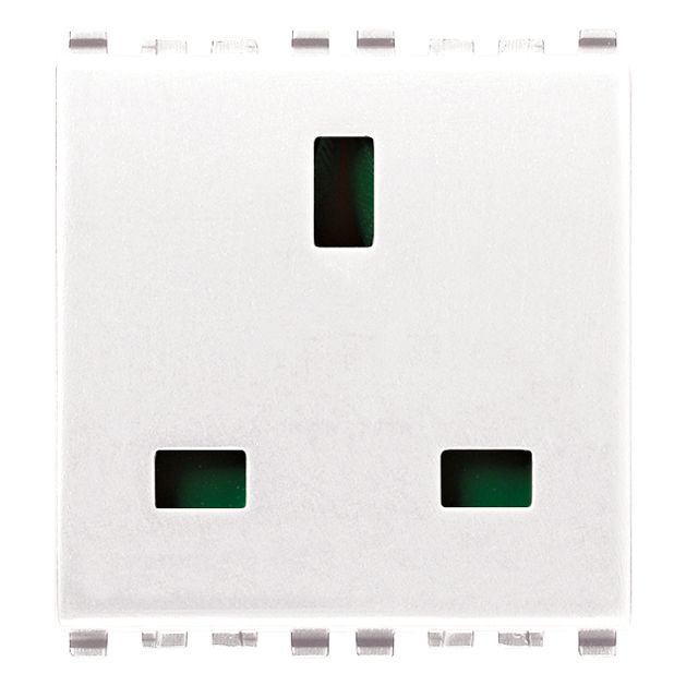 Vimar Eikon English SICURY Socket Outlet, 2P+E, 13A, 250V, 2 Module, IP20 — Quality Boat Parts