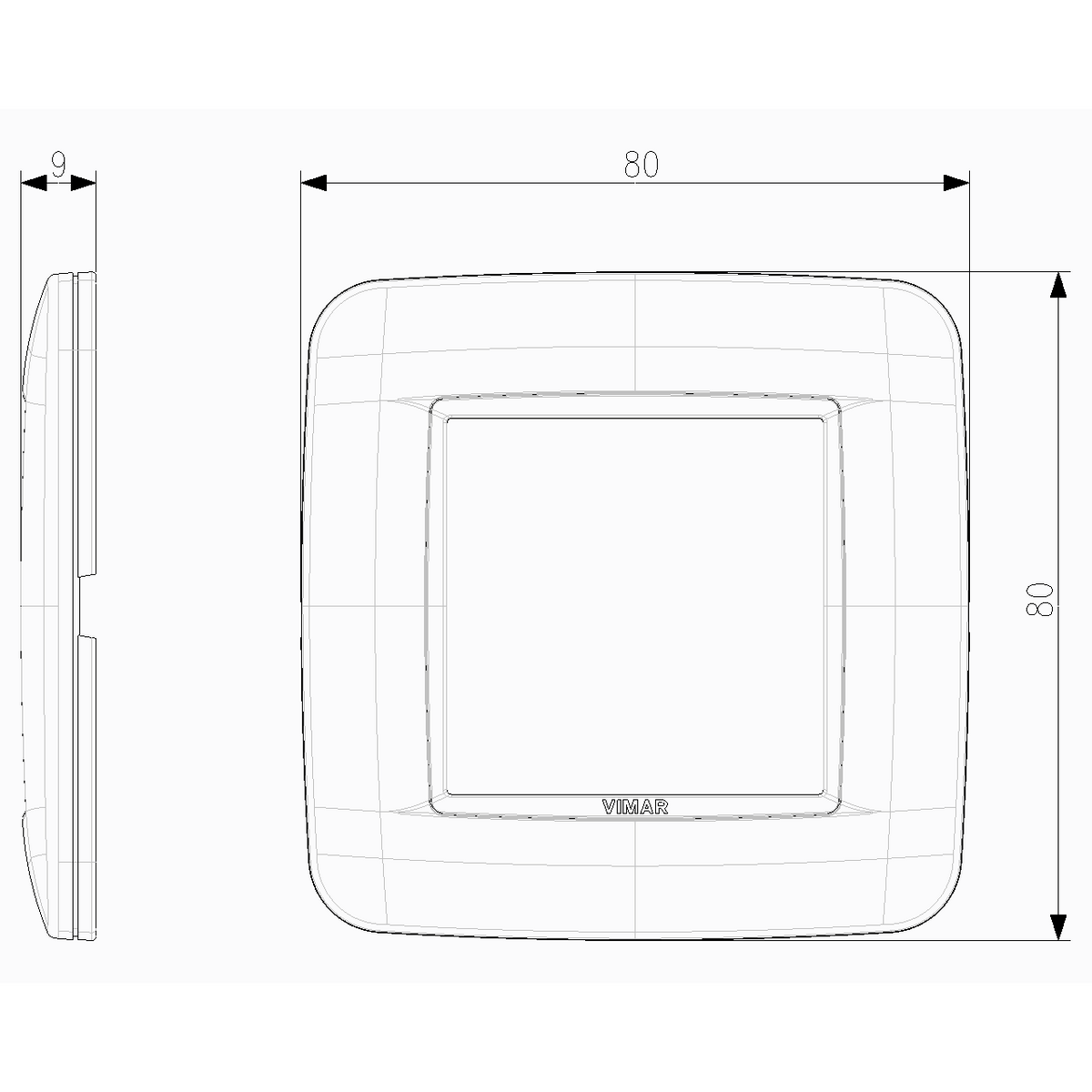Vimar Eikon 20672 2-Module Round Cover Plate — Quality Boat Parts