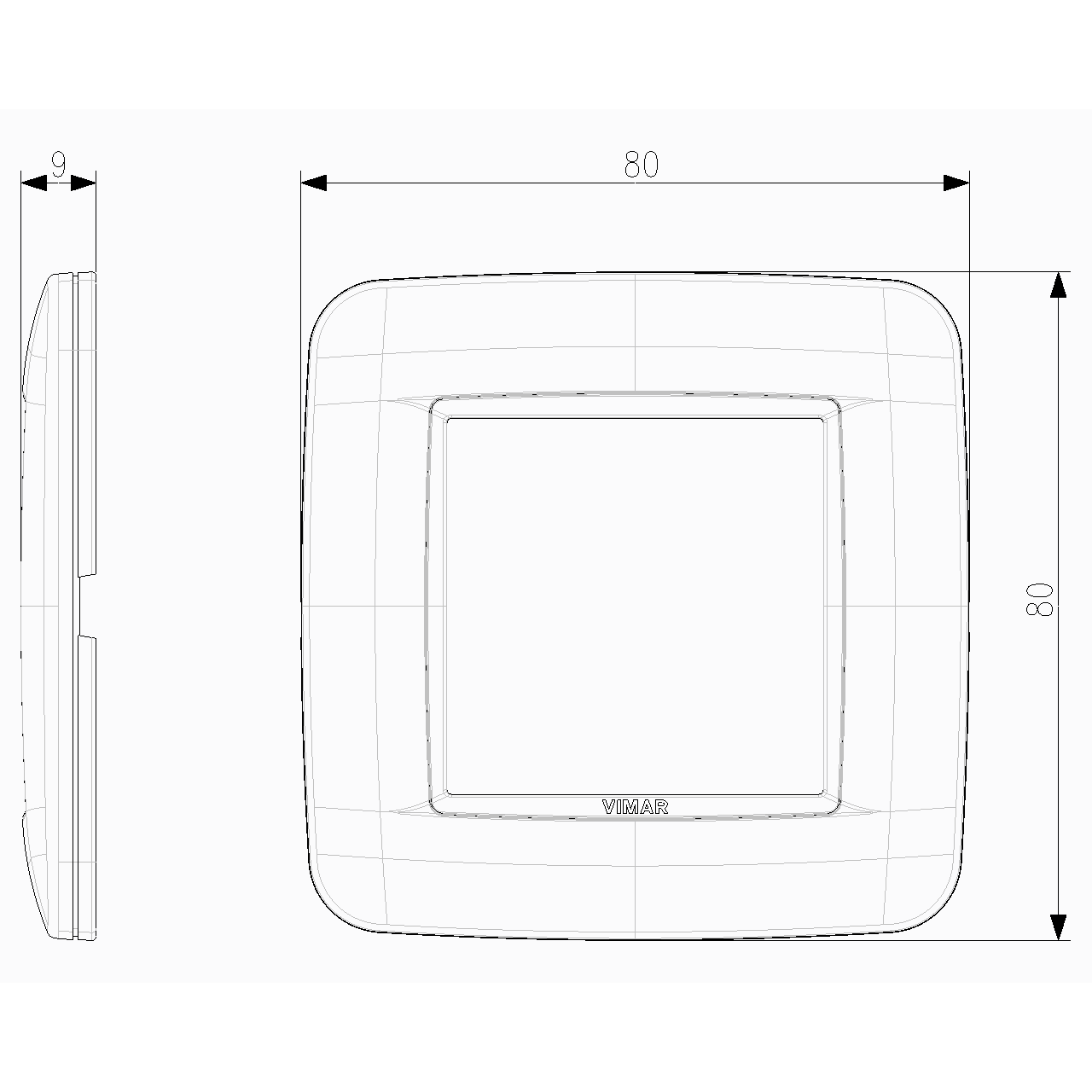 Vimar Eikon 20672 2-Module Round Cover Plate — Quality Boat Parts
