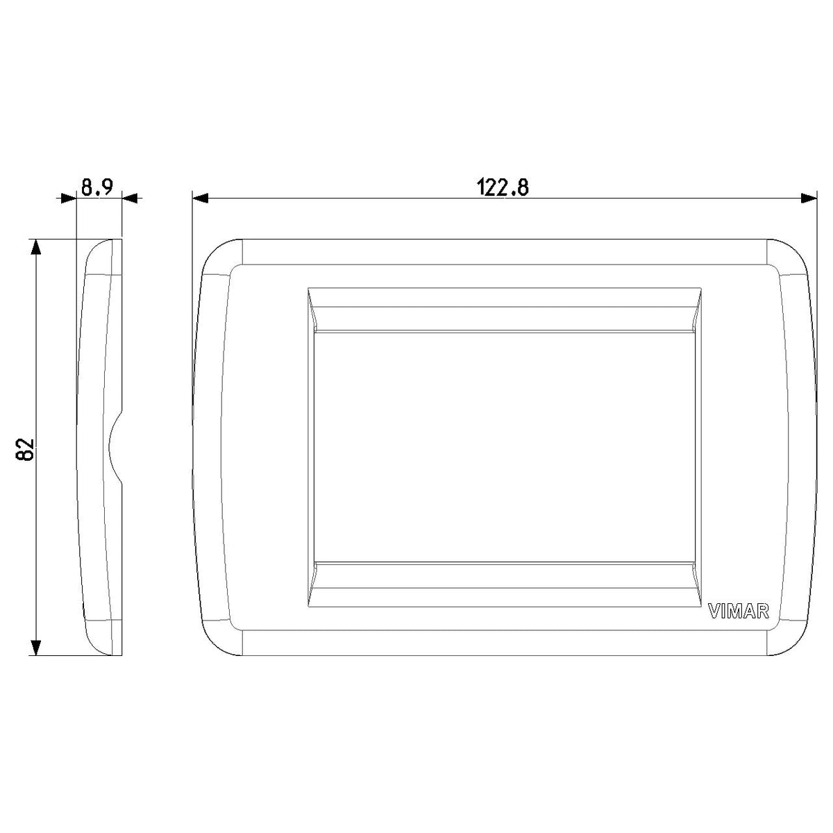 Vimar Idea Rondò Cover Plate, 3-Module, Clamp Mounting — Quality Boat Parts