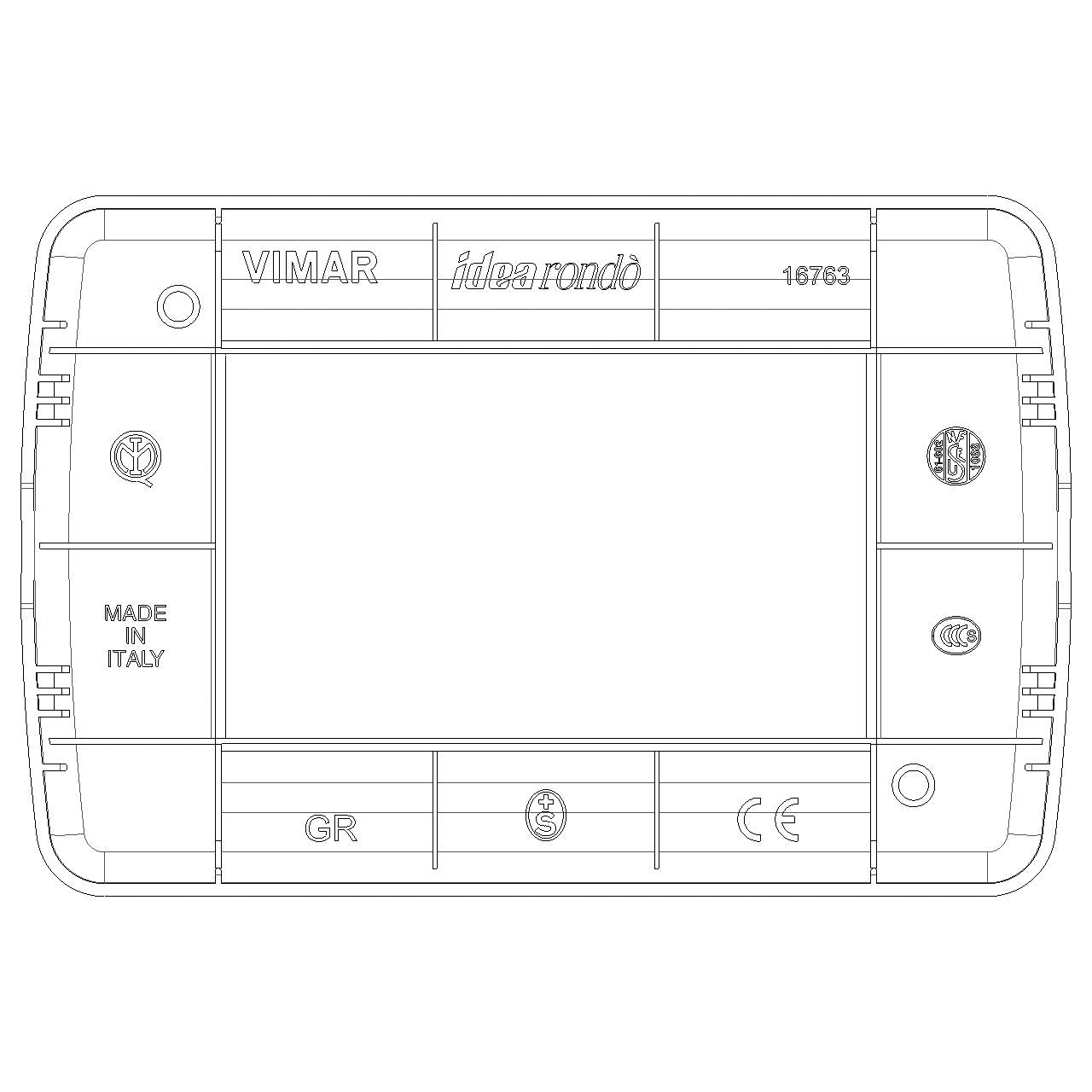 Vimar Idea Rondò Cover Plate, 3-Module, Clamp Mounting — Quality Boat Parts