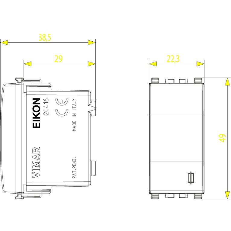 Vimar Eikon Fuse Carrier, 1P, 16A, 250V, for 5x20 mm and 6.3x32 mm Miniature Fuses — Quality Boat Parts