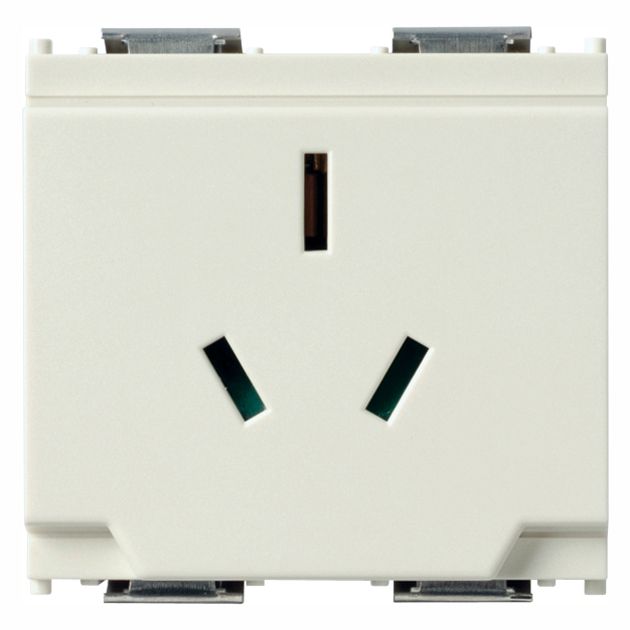 Vimar Idea Australian Socket Outlet, AS/NZS 3112, 2P+E, 10A 250V, IP20, 2 Modules, SICURY — Quality Boat Parts