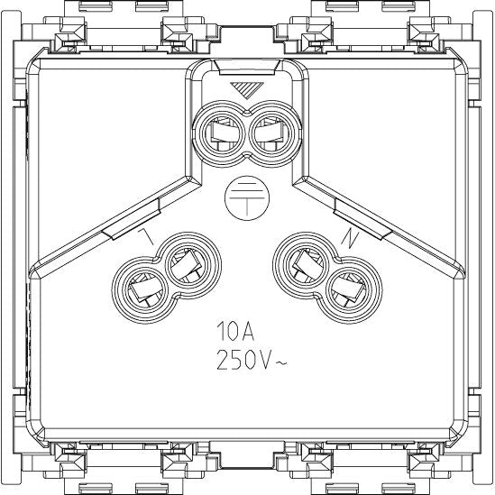 Vimar Idea Australian Socket Outlet, AS/NZS 3112, 2P+E, 10A 250V, IP20, 2 Modules, SICURY — Quality Boat Parts