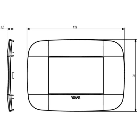 Vimar Arké Round Cover Plate, 3 Module — Quality Boat Parts